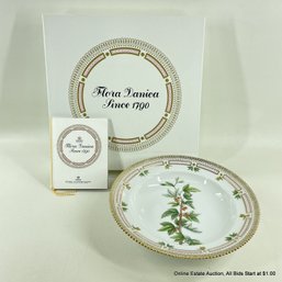 Flora Danica By Royal Copenhagen Rimmed Soup Bowl In Ribes Alpinum L. With Original Box