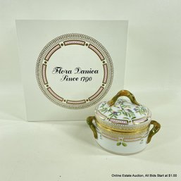 Flora Danica By Royal Copenhagen Small Sugar Bowl In Vicia Lathyriudes L. With Original Box