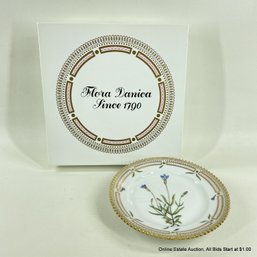 Flora Danica By Royal Copenhagen Bread & Butter Plate In Gentiana Caralla With Original Box