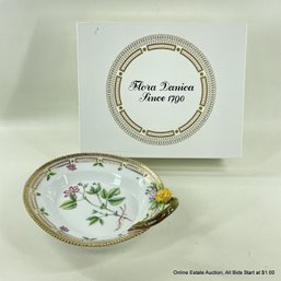 Flora Danica By Royal Copenhagen Oval Handled Pickle/Accent Dish In Rubris Arcticus L. With Original Box