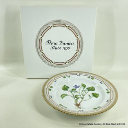 Flora Danica By Royal Copenhagen 10' Dinner Plate In Viola Canina Horn With Original Box