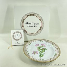 Flora Danica By Royal Copenhagen 10' Dinner Plate In Epilobium Latifolium L. With Original Box