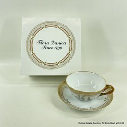 Flora Danica By Royal Copenhagen Tea Cup & Saucer In Cardamine Hirsuta Ord. With Original Box