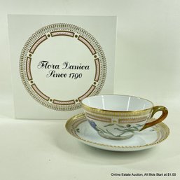 Flora Danica By Royal Copenhagen Tea Cup & Saucer In Centaurea Cyamus L. With Original Box