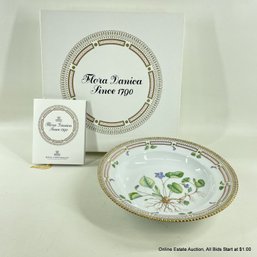 Flora Danica By Royal Copenhagen Rimmed Soup Bowl In Viola Oolorata L.  W/ Original Box