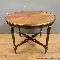 Antique Round Wood Foyer Table With Ormolu Accents And Details (LOCAL PICKUP ONLY)