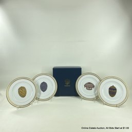 4 Faberge By Limoges Egg Series 8' Porcelain Fine China Plates In Original Box