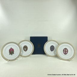 4 Faberge By Limoges Egg Series 8' Porcelain Fine China Plates In Original Box