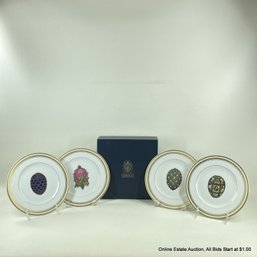 4 Faberge By Limoges Egg Series 8' Porcelain Fine China Plates In Original Box