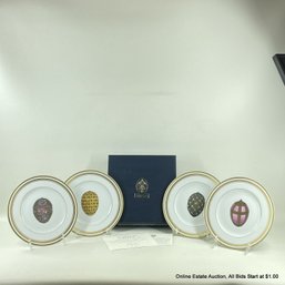 4 Faberge By Limoges Egg Series 8' Porcelain Fine China Plates In Original Box