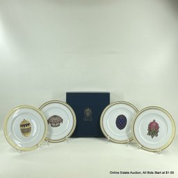 4 Faberge By Limoges Egg Series 8' Porcelain Fine China Plates In Original Box