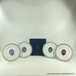 4 Faberge By Limoges Egg Series 8' Porcelain Fine China Plates In Original Box