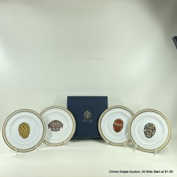 4 Faberge By Limoges Egg Series 8' Porcelain Fine China Plates In Original Box