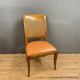 Baker Milling Road Collection Dining Chair With Caned Back & Leather Upholstered Seat (LOCAL PICKUP ONLY)