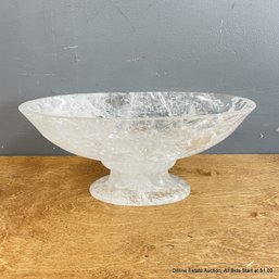 Extra Large Oval Rock Crystal Pedestal Bowl