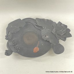 Chinese Ink Stone With Lotus Carving