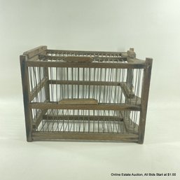 Vintage Wood And Wire Bird Cage