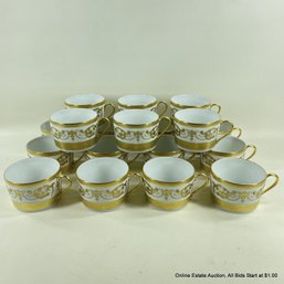 18 Haviland Limoges Imperator Gold Porcelain Fine China Cups With Storage Case