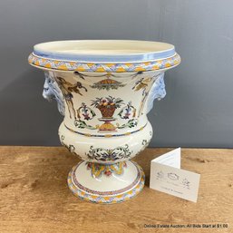 Gien France Prestige Limited Edition Hand-Painted Ceramic Urn With Certificate 05/50