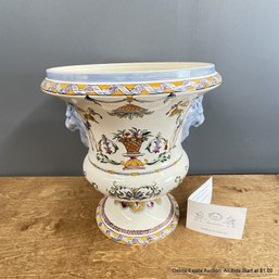 Gien France Prestige Limited Edition Hand-Painted Ceramic Urn With Certificate 19/50