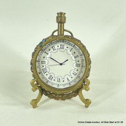 Paris 1873 Ornate Brass Pocket Watch With Stand