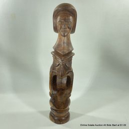 Carved Wood Figural Tiki Statue (LOCAL PICKUP OR UPS STORE SHIP ONLY)