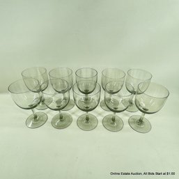 10 Vintage Holmegaard Danish Smoke Elsinore Claret Wine Glasses