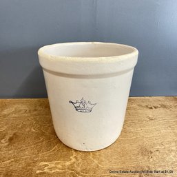 Robinson Ransbottom #3 Blue Crown Stoneware Crock