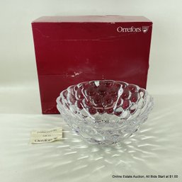 Orrefors Crystal Hallon Raspberry Bowl By Anne Nilsson In Original Box