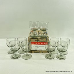 10 Holmegaard Danish Smoke Elsinore No. 6 1.5 Oz Cordial Glasses