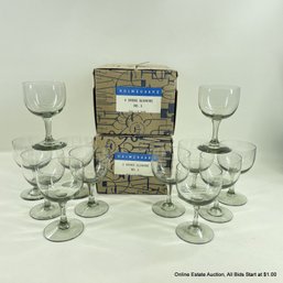 12 Vintage Holmgaard Smoke Elsinore No. 2 Wine Glasses In Original Boxes