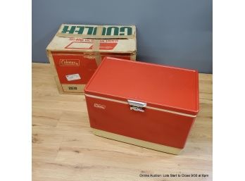 Vintage Red Coleman Cooler 56Qt.