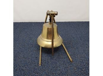 Brass Bell On Stand With Brass Striker