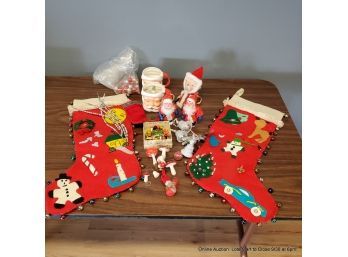 Large Lot Of Vintage Christmas Decor