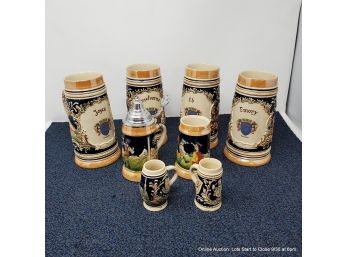 Lot Of Wiesbaden Germany Steins And Related Mini Steins