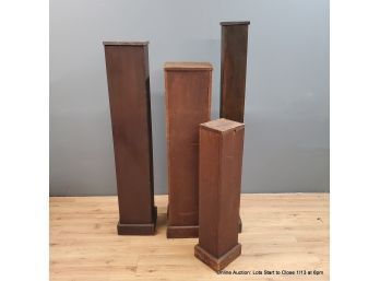 Set Of 4 Wood Pillars