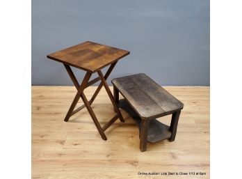 Two Small Wood Tables