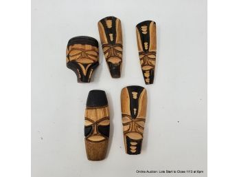 Five Carved Wood Masks