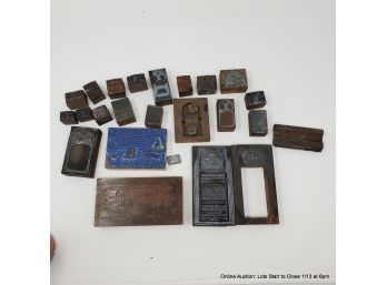 Lot Of Assorted Printing Press Blocks