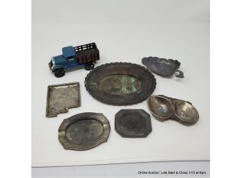 Assorted Ashtrays, Trays And Toy Truck