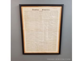 Framed 1849 Boston Courier Page