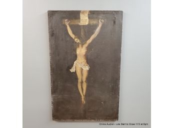 Oil On Canvas Crucifix