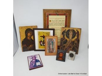 Large Lot Of Religious Artwork & Plaques