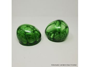 Pair Of Blown Glass Organic Forms