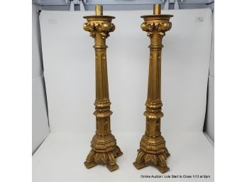 Pair Of Daprato Statuary Co. Plaster Candle Stands