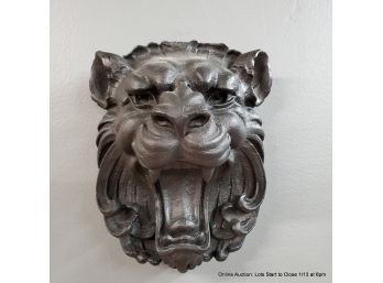 Plaster Lions Head Wall Mount