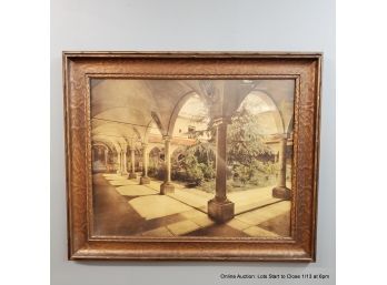 Hand Tinted Photograph Courtyard Scene