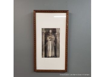 Off Set Lithograph Sculpture Of A Saint