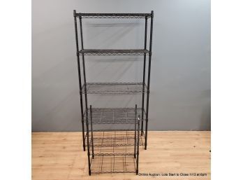 Two Black Wire Organizer Shelves