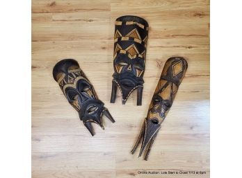 Set Of Three Complementary Tribal Masks